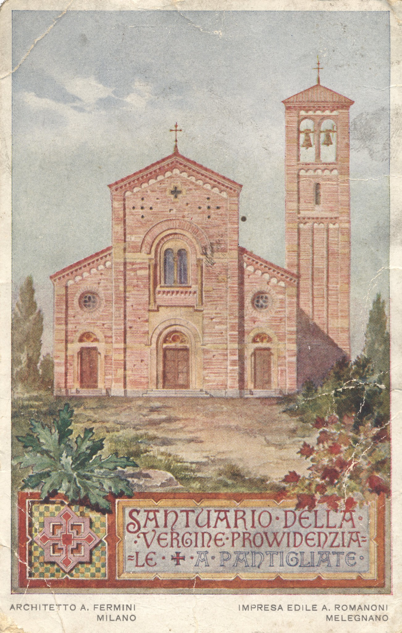 06_ ll Santuario della Madonna della Provvidenza in una cartolina degli anni 40 - Cartolina 1942 fronte